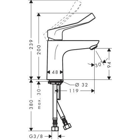 смеситель для раковины hansgrohe focus 31917000, хром