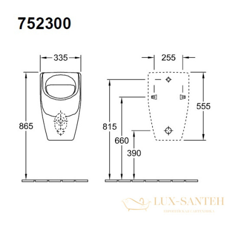 писсуар villeroy & boch o.novo 75230001, 