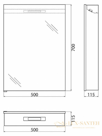 зеркальный шкаф belbagno spc spc-1a-dl-bl-500 с подсветкой, белый