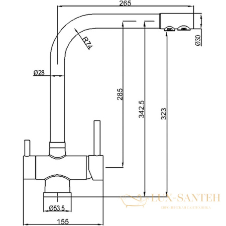 смеситель zorg sanitary zr348yfsatin для кухни, сатин