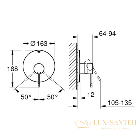 смеситель grohe essence 19286dl1 для душа, теплый закат матовый