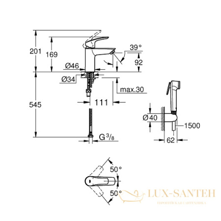 смеситель grohe eurosmart 23124003 для раковины, хром