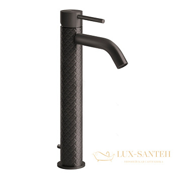 смеситель для раковины высокий gessi 316 intreccio 54104.707, black metal brushed pvd