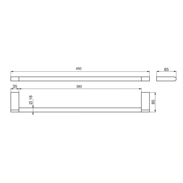 полотенцедержатель ideal standard connect n1386aa 45 см, хром