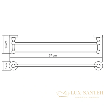 полотенцедержатель wasserkraft diemel k-2240 67 см, хром