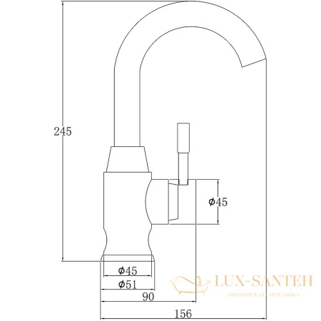 смеситель zorg steel hammer sh 6166 inox для кухни, нержавеющая сталь