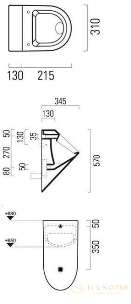 писсуар gsi norm 869711 подвесной, белый