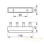 планка с крючками для полотенец, для ванной keuco plan 14913010000 4 крючка, латунь/хром