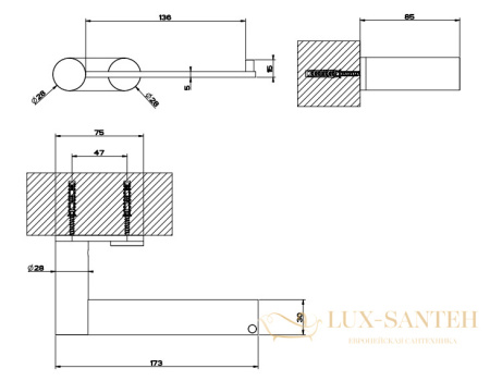 бумагодержатель gessi 316 accessories 54749.239, нержавеющая сталь шлифованная