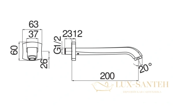 излив для ванны nobili, av00158/41br, цвет бронза