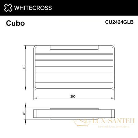 мыльница-решетка подвесная whitecross cubo cu2424glb, брашированное золото