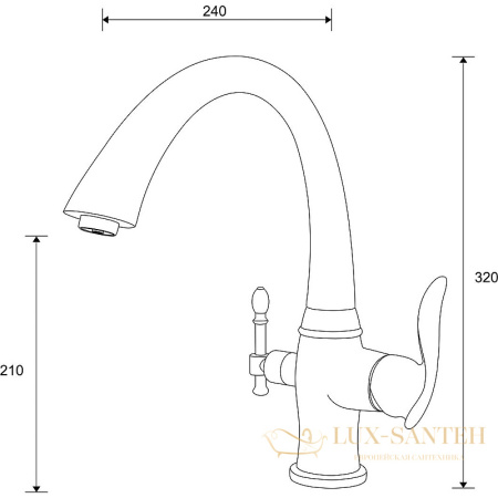 смеситель zorg sanitary zr340yf для кухни, хром