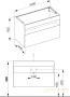 тумба под умывальник keuco stageline, 32872970000, 1000x625x490 мм, к/ф: вулканит (ламинир. матовый)/вулканит матовый (стекло)
