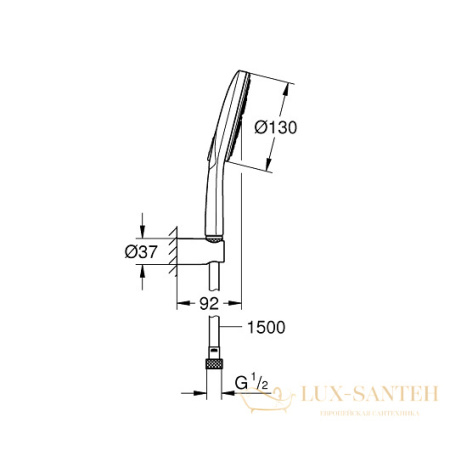 душевой гарнитур grohe rainshower smartactive 130 26581000, хром