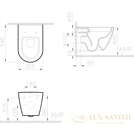 комплект vitra sanibelle 9878b003-7200 подвесной унитаз + система инсталляции, белый