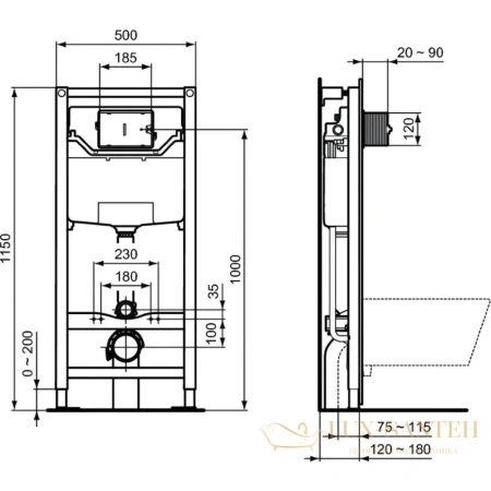 комплект унитаза с инсталляцией ideal standard i life b i001401