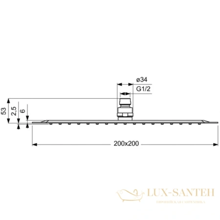 верхний душ ideal standard idealrain luxe b0387my 200 мм, нержавеющая сталь