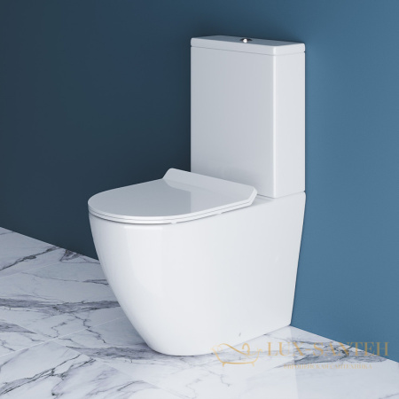 унитаз компакт belbagno sfera-r bb2141cpr/bb2111sc без бачка с сиденьем микролифт, белый