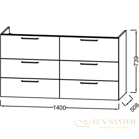 тумба jacob delafon odeon rive gauche eb2536-r9-n18 140 см, белый