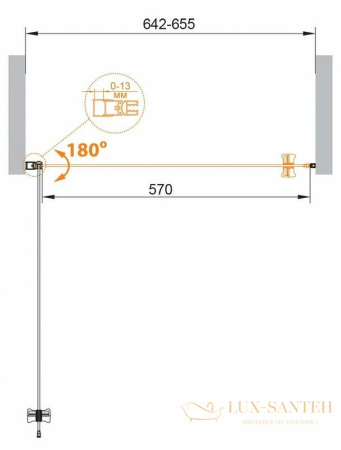 душевая дверь cezares eco eco-o-b-1-65-p-cr 65 см профиль хром, стекло рифленое