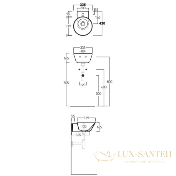 раковина simas wave wa05 bi*1 33,5x43 см, белый