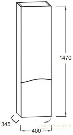 шкаф-пенал jacob delafon sherwood eb1836rru-p13 r состаренный дуб