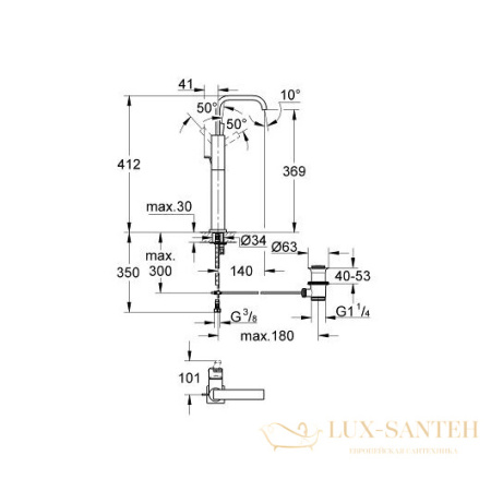 смеситель grohe allure 32249000 для раковины, хром