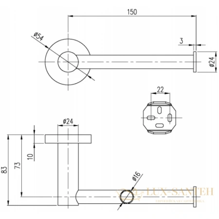 бумагодержатель villeroy & boch elements-tender tva15101400061, хром