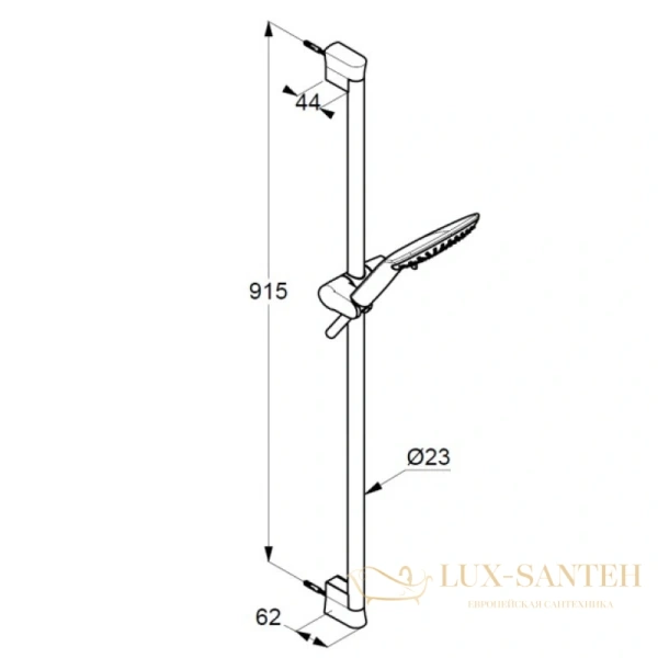 душевой гарнитур kludi fizz 3s 6774087-00, хром/черный матовый