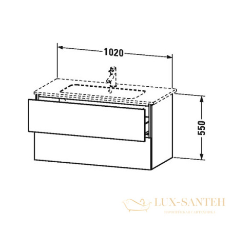 тумба под раковину duravit l-cube lc624202222 1020х481х550 мм, белый