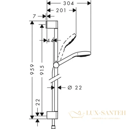 душевой гарнитур hansgrohe croma select e 26592400 белый/хром