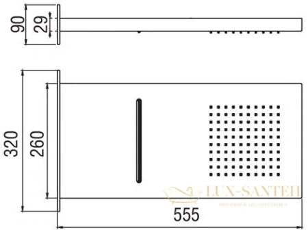 верхний душ nobili shower, ad139/106cr, цвет хром