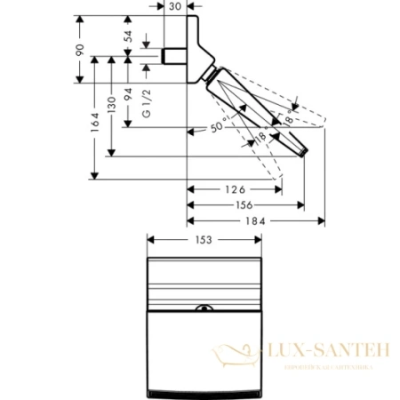 верхний душ 150 1jet hansgrohe raindance rainfall 26442000 хром