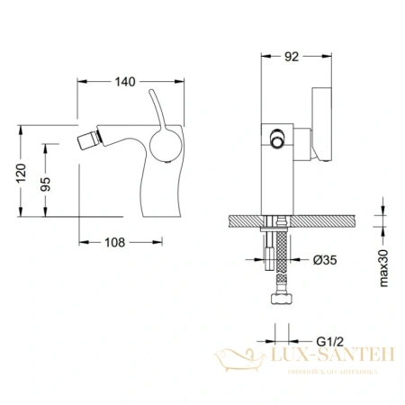 смеситель schein swing 43201/8007023 для биде, хром