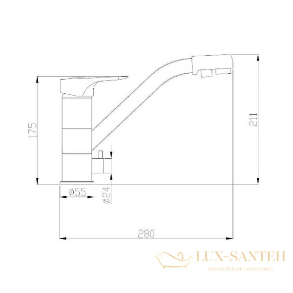 смеситель zorg steel hammer sh321bronze для кухни, бронза