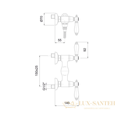 смеситель для душа fima carlo frattini herend, f5405/1cr, хром