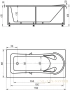 акриловая ванна aquatek леда 170х80 led170-0000034 слив слева, с фронтальным экраном