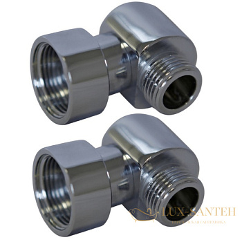 американка для полотенцесушителя   luxon угл 1/2" x 1/2"  г/ш  sanitan 1751scs0404 хром (751sch0404)*