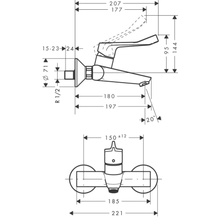 смеситель для раковины hansgrohe focus 31913000, хром