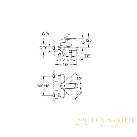 смеситель grohe eurodisc cosmopolitan 33390002 для ванны, хром