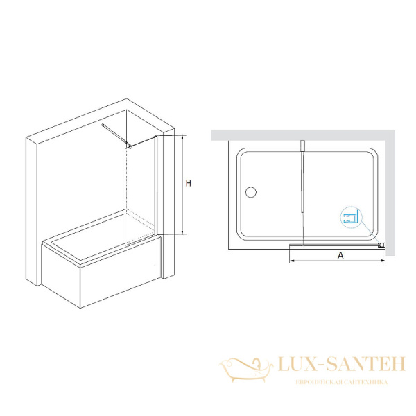шторка rgw screens 35115209-11 на ванну sc-052 90x150, профиль хром, стекло прозрачное