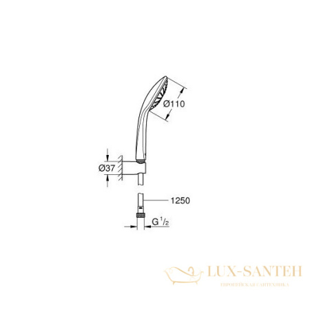 душевой гарнитур grohe euphoria 110 mono 27354000, хром