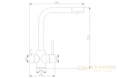 смеситель zorg steel hammer sh 552 black cr для кухни, черный матовый