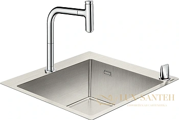 кухонная мойка с встроенным смесителем hansgrohe c71-f450-06 55x50 43201800