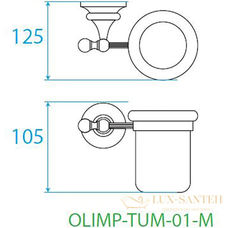 стакан cezares olimp olimp-tum-01-m, хром