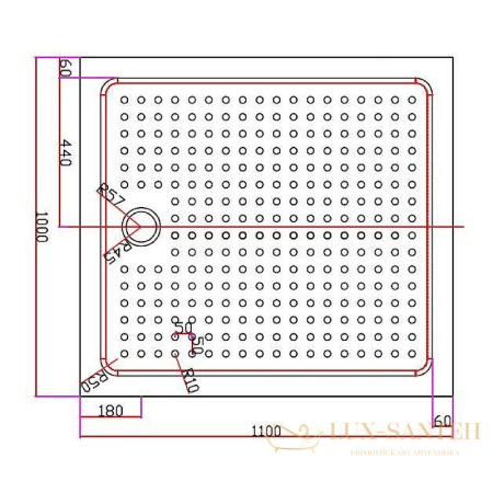 акриловый поддон cezares tray a tray-a-ah-110/100-15-w для душа 110x100, белый