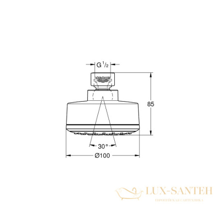 верхний душ grohe new tempesta cosmopolitan 100 26366001 7,6 л/мин, белый