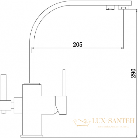 смеситель zorg sanitary zr 332 yf black для кухни, черный матовый