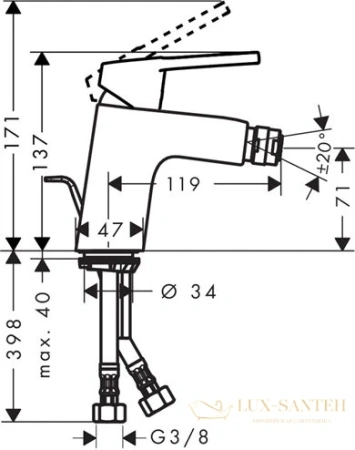 смеситель для биде hansgrohe logis loop 71250000