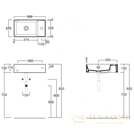 раковина simas agile ag50 cemento matt*1 50x27 см, цемент матовый